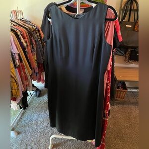 Talbots Black Midi Sheath Dress Short Sleeve Crew Neck